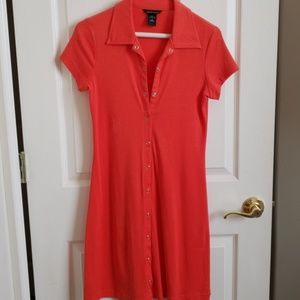 Snap button polo dress